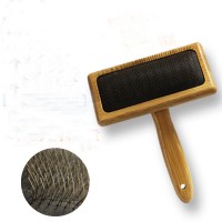 Natural Bamboo Deshedding Slicker Brush for Matted Short and Long Haired Dogs Cats